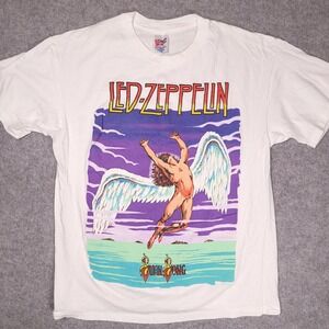 Led Zeppelin T Shirt Swan Song Single Stitch Mens XL Vintage 90s Hanes Cotton